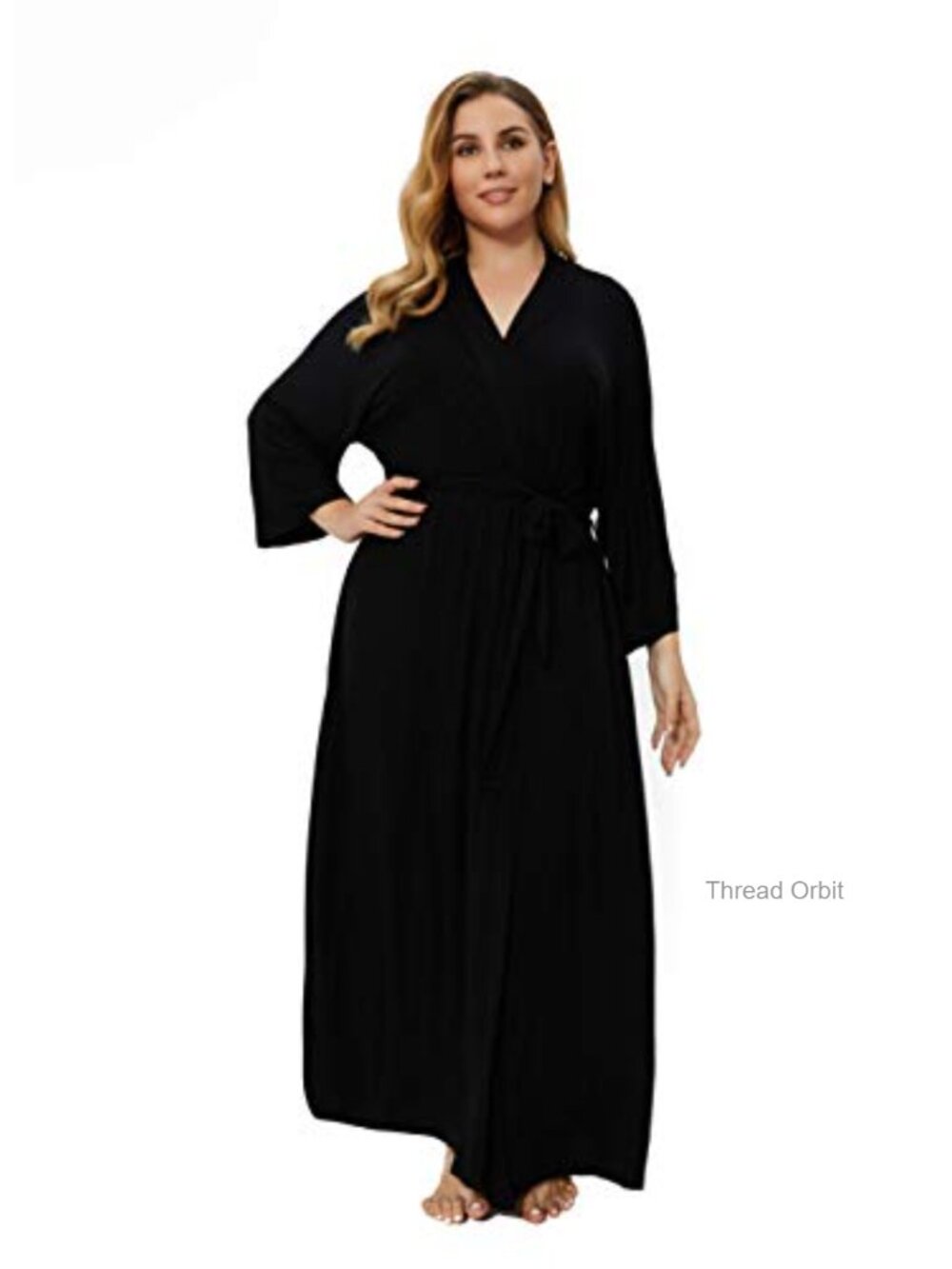 Women's Plus Size Long Kimono Robe Soft Stretch Modal